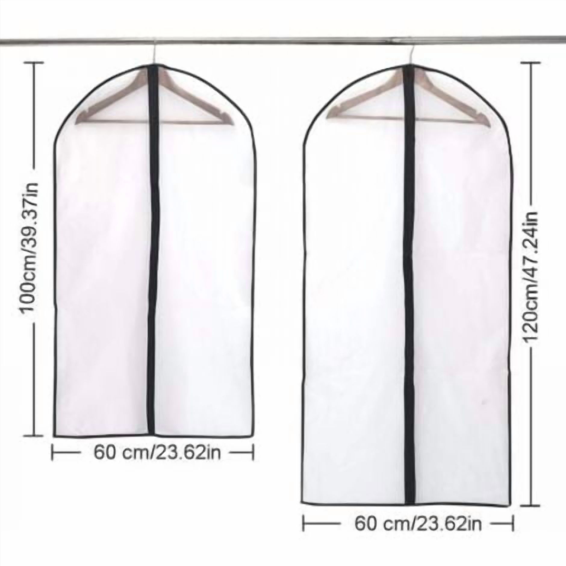 Clear Moth Proof Garment Bag Dustproof Clothes Cover Set Ideal for In Closet Protect Clothes Shirt and Suit