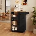 thumbnail image 5 of Asofer 5-Piece Dining Table Set for 4 with Rolling Kitchen Cart, Space Saving Dinette Set Bundle For Apartment, Black, 5 of 13