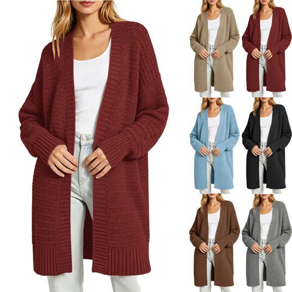 Women's Oversized Cardigan Sweaters Fall and Winter Loose Knit Sweater Jacket Long Sleeved Top