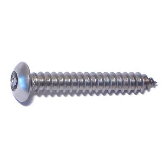 #10 x 1-1/4" 18-8 Stainless Security Button Sheet Metal Screws SMSBSS-081 (6 pcs.)