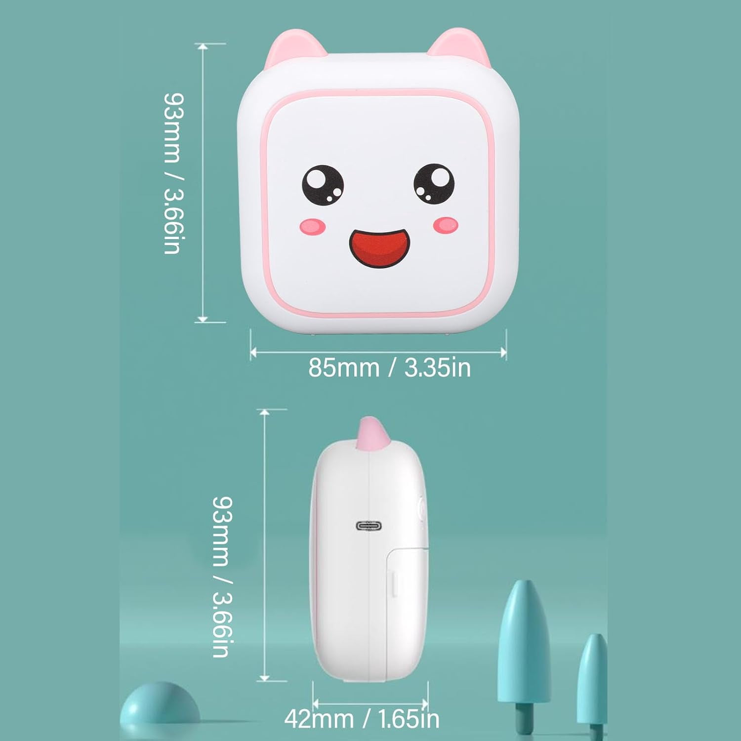 Bluetooth Thermal Printer Pocket Printer Sticker Printer for Kids Mini Pocket Portable Bluetooth Thermal Ink for Notes Journal Memo Photo Study (Roseate)