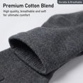 thumbnail image 6 of 5 Pairs Dark Gray Men's Cotton Five Finger Crew Socks, Breathable Athletic Running Toe Socks One Size Fits Most US 6-14, 6 of 7