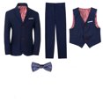 thumbnail image 3 of Conjunto de 3 piezas de chaleco y pantalón blanco para niños, traje para bautismo, boda, graduación, vestido elegante para bebés y adolescentes, disfraz de fiesta, 3 of 5