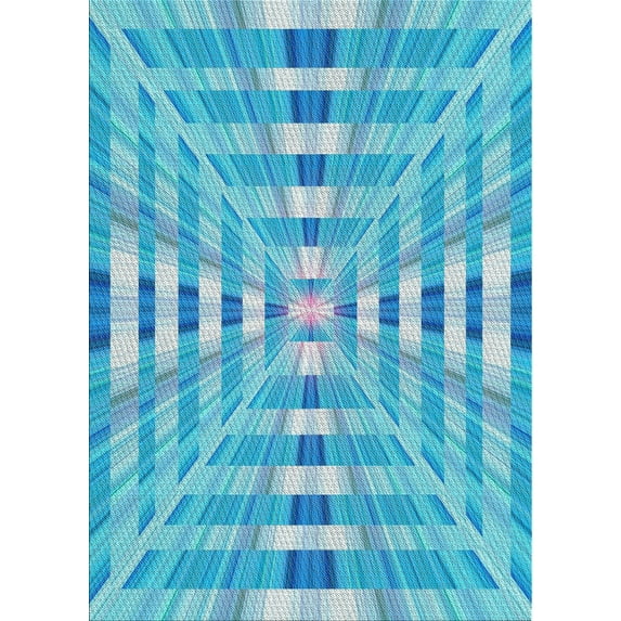 Ahgly Company Machine Washable Indoor Rectangle Transitional Blue Ivy Blue Area Rugs, 5' x 8'