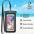 thumbnail image 4 of ProCase Floating Waterproof Phone Pouch Waterproof Phone Case, Underwater Dry Bag Cell Phone Pouch for iPhone 14 13 12 11 Pro Max XS XR X, Galaxy S23 S22 S21 Ultra Pixel Up to 7.0" -2 Pack, Black, 4 of 7