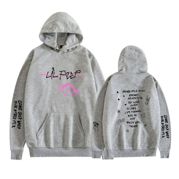 Lil Peep Merch Hoodies For Men And Women Long Sleeve Sweatshirts Casual Pullovers,XS,Gray