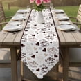 thumbnail image 6 of Farmhouse Coffee Cup Table Runner Linen Burlap Table Runner 72 Inches Long Vintage Coffee Beans Love Heart Dresser Scarves for Kitchen Island Coffee Dining Party Wedding Banquet Holiday Decor 14"x72", 6 of 8