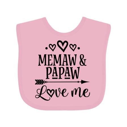 Inktastic Memaw and Papaw Love Me Girls Baby Bib