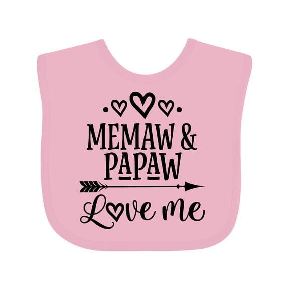 Inktastic Memaw and Papaw Love Me Girls Baby Bib
