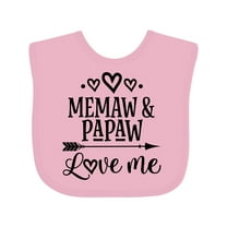 Inktastic Memaw and Papaw Love Me Girls Baby Bib