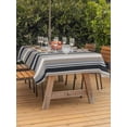 thumbnail image 4 of 52x70 Inch Outdoor Tablecloth with Umbrella Hole Zipper Rectangle Black Grey Brown Striped Rectangular Tablecloths Outside Waterproof Modern Stripes Art Farmhouse Patio Table Cover for Picnic Party, 4 of 8