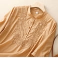 thumbnail image 4 of Chemises pour Femmes, Chemises à Manches 3/4 pour Femmes, Chemise Ample à Col Rond Imprimée pour Femmes avec Haut à Manches Trois Quarts, 4 of 8