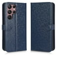 thumbnail image 6 of For Samsung Galaxy S22 Ultra Case Full Coverage Dustproof Anti-Scratch Anti-Fingerprint Kickstand Card Slots Wave-dot Pattern Design Convenient Wrist Strap PU Leather Luxury Wallet Cover,Blue, 6 of 7