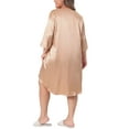thumbnail image 3 of Agnes Orinda Women's Plus Size Nightshirt Satin Button Down 3/4 Sleeve Nightgown with Pockets 2X Champagne, 3 of 6
