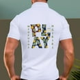 thumbnail image 4 of Floral Pattern Double-Sided Design Men's Pure Cotton Polo Shirt, 4 of 31