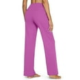 thumbnail image 4 of Loose High-Waist Business Casual Pants Yoga Pants, Yoga Pants Women Wide Leg Pants with Pockets Hot Pink 2XL, 4 of 4