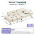 thumbnail image 5 of FFH 104.7" Cloud Sectional Sofa, Tufted Chenille Sleeper Sofa with Movable Armrests and Pillows, 4 Seater Oversized Couch with Deep Seat for Living Room, Beige, 5 of 9