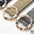 thumbnail image 5 of Belt Round Wooden Buckle Dress Belt for Women Casual Female Braided Wide Strap Female Designer Woven Girls Elastic PP Straw Belt Durable, 5 of 5