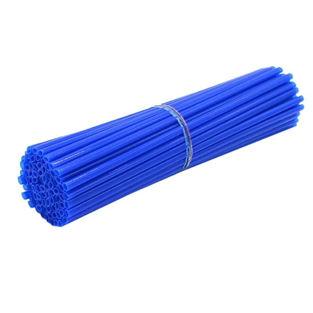Protector de radios para rueda de motocicleta Toystoory 72 Uds cubiertas de piel tubo para Motocross azul 10 Ciclismo