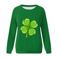 thumbnail image 4 of Pompotops Mode de la Saint-Patrick Chandail en Molleton Décontracté à Manches Longues Col Rond Imprimé pour Femmes Blouse en Solde, 4 of 4