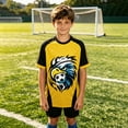 thumbnail image 2 of Gunia Tshirt Kids Boys Football Graphic Short Sleeve Breathable Sporty Tee Activewear Youth Casual Shirt Tops Yellow 8-9 Years, 2 of 4