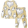 thumbnail image 2 of sususu Halloween Sets for Girls,Kids Halloween Pajama Set Soft Printed Sleepwear for Girls And Boys Comfortable Outfit Daily Wear (Yellow,5-6 Years), 2 of 4