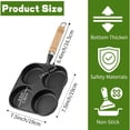 thumbnail image 2 of SQDWYGUO 4 Hole Frying Pan Egg Pan, Cast Iron Egg Pan, Cast Iron 4 Cup Egg Frying Pan with Wooden Handle, Non Stick Egg Cooker Pan for Breakfast Pancakes Omelettes,Black,1, 2 of 6