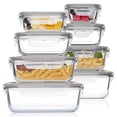 thumbnail image 1 of Recipientes de vidrio para almacenamiento de alimentos Vtopmart, paquete de 8 tapas herméticas, 1 of 6