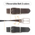 thumbnail image 3 of Fianmy Men's Reversible Belt 1 Piece, 1 3/8" Leather Dress Casual Belt for Men, Trim to Fit for Elegant Style, 3 of 7