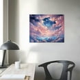 thumbnail image 3 of Nawypu Canvas Wall Art - Canvas Prints Wall Decor for Bathroom - Modern Sky Meteor Purple and White Canvas Picture Poster for Room Aesthetic, Framed Artworks for Home Bedroom Living Room,Square, 3 of 4