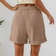 thumbnail image 1 of MKLEKYY Pantalones Cortos de Vestir de Cintura Alta para Mujer con Pliegues, Bolsillos Laterales y Espalda Elástica, Cómodos, Transpirables, Informales, para Viajar, Verano, Primavera y Otoño., 1 of 4