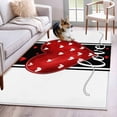 thumbnail image 2 of Love Red Heart Washable Area Rug 4 x 6 ft Valentine's Day, Soft Non Slip Rugs Stain Repellent Indoor Felt Carpet for Living Dining Room Bedroom Home Office, 2 of 9