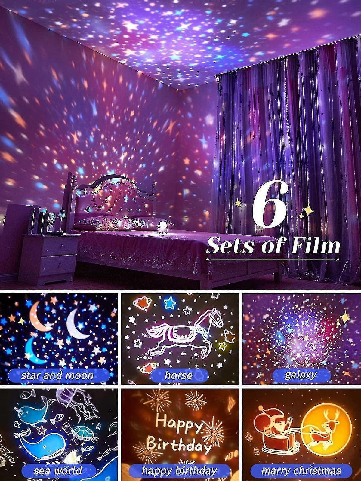 Night Lights For Kids Room, 8 Songs Sound Machine Baby Night Light Projector,360 Rotating Remote Timer Kids Night Light For Bedroom,12 Modes