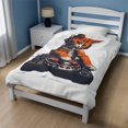 thumbnail image 1 of Retro style, DJ cat - Velveteen Plush Blanket, 1 of 7
