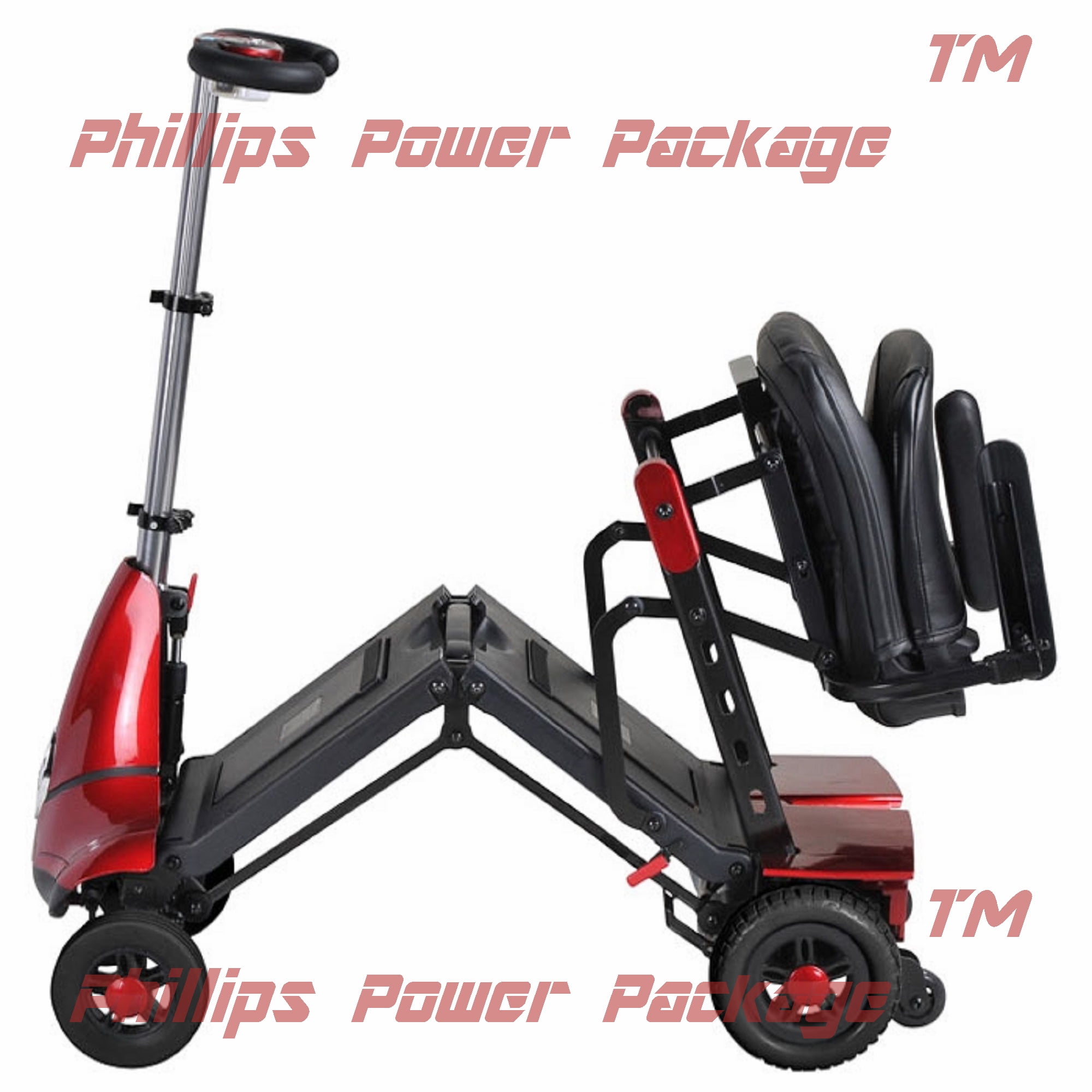 Solax Mobility Mobie Classic Folding Travel Scooter 4Wheel Red