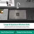 thumbnail image 4 of Strictly Sinks 32 Inch Undermount Single Bowl Kitchen Sink – Sink with Bottom Grid & Drain – Black, 4 of 7