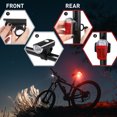 thumbnail image 5 of Luces de bicicleta recargables por USB para montar de noche, luz delantera superbrillante y juego de luces LED traseras para bicicleta, faro delantero para bicicleta, luz trasera, Negro esquí esquí Gafas de esquí, 5 of 5