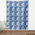 thumbnail image 4 of Ambesonne Floral Fabric by the Yard Upholstery, Retro Cold Tones Peony Print, 1 Yard, Azure Blue and Dark Grey, 4 of 5