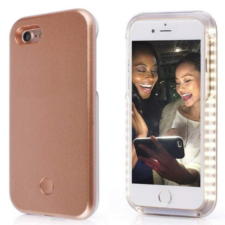 Selfie LED Light Up Bright Phone Back Case Cover For iPhone 6 6S 7 8 X Plus US