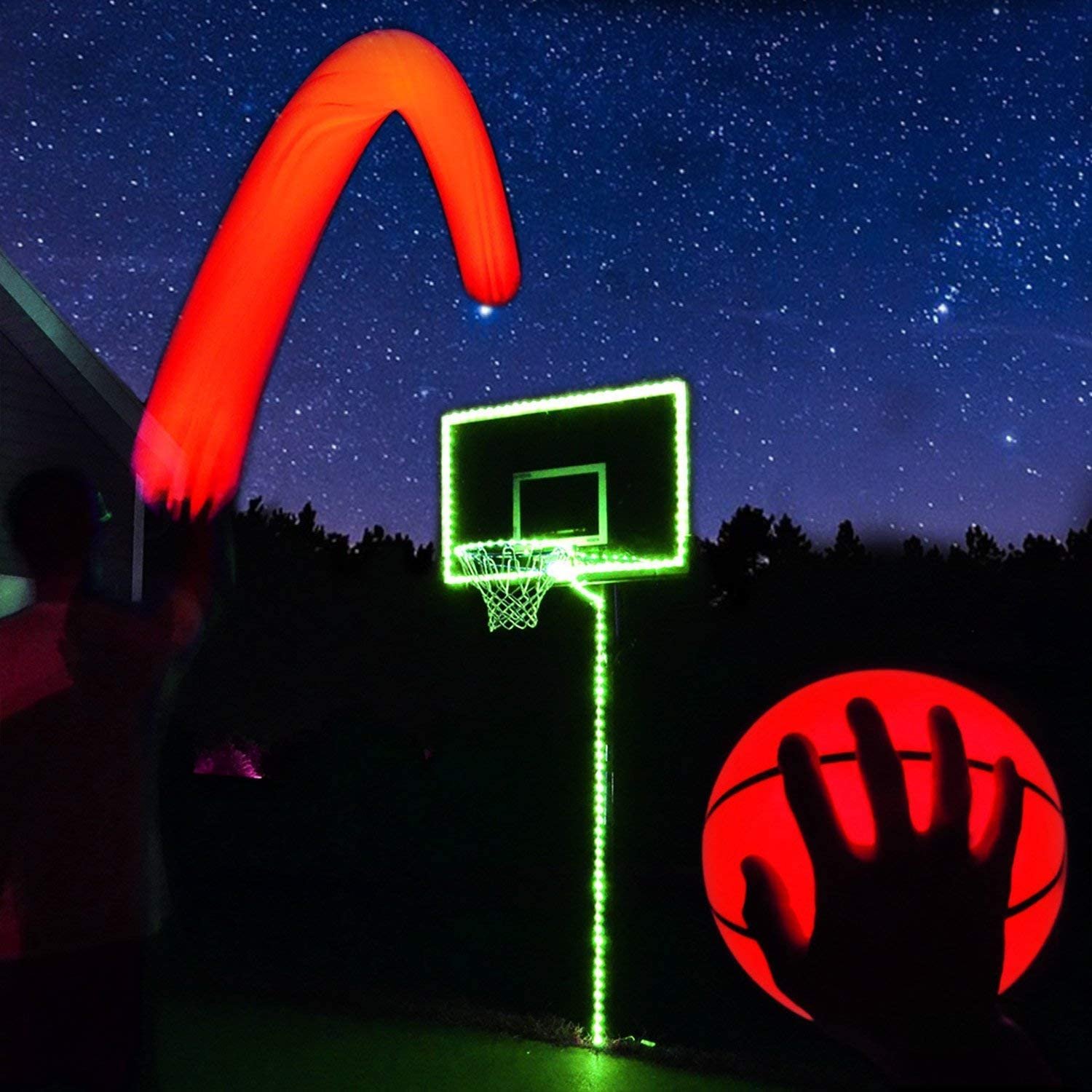 GlowCity Light Up Basketball Hoop Kit with LED Basketball Green, Size