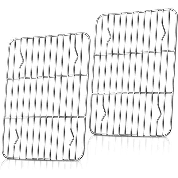 2 Pcs Grille de Cuisson Grille de Refroidissement Grille en Acier Inoxydable Métal Rôtissage Grille de Cuisson Résistante à la Chaleur Grille Grill Petite Grille en Fil Grille en Fil Robuste pour Rôtir Griller Cuisiner Sécher