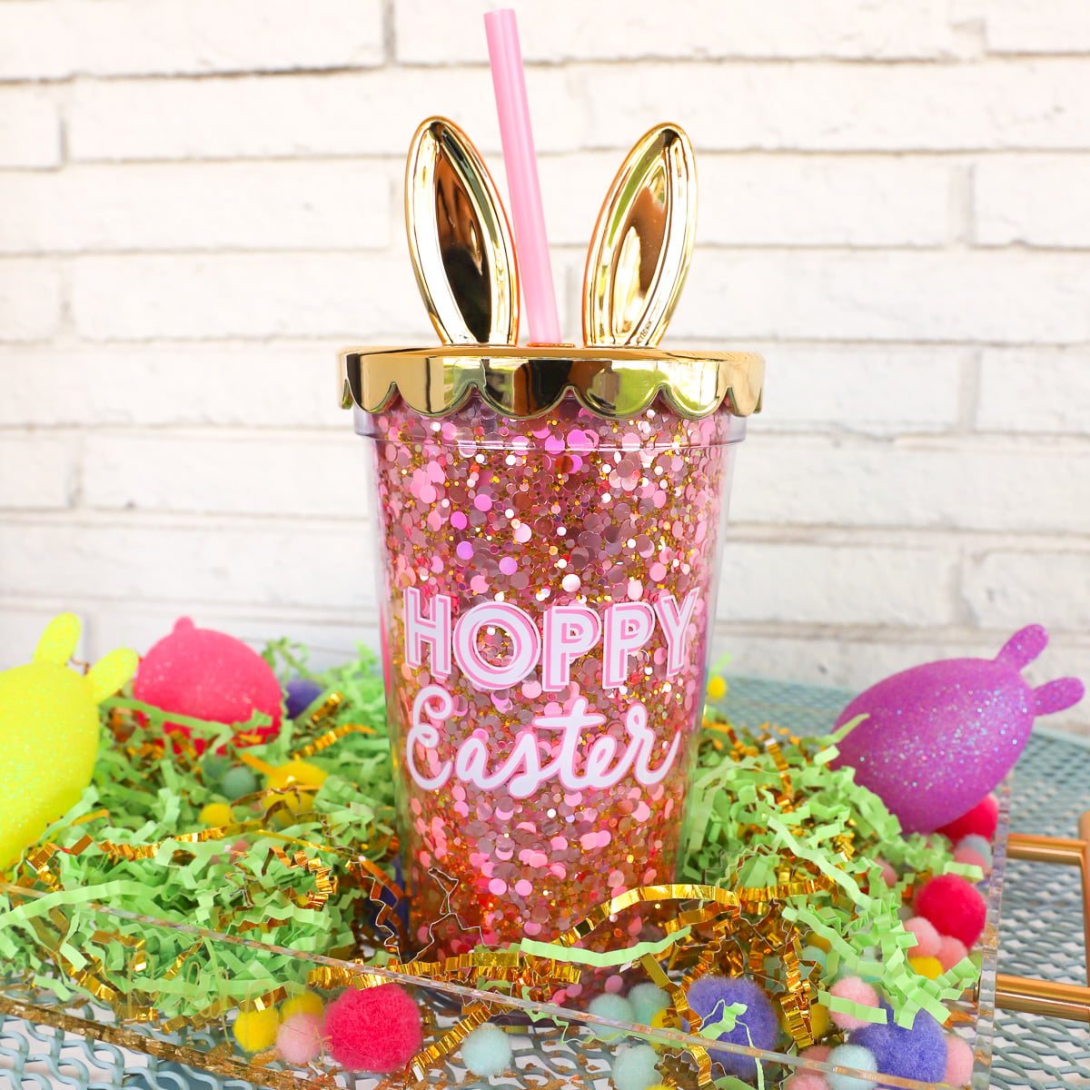 Easter Tumbler Personalised Easter Chick Cup With Swirly Straw Easter -  iTeeUS