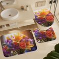 thumbnail image 6 of Watercolor Wildflowers 4 Piece Shower Curtain Sets, with Non-Slip Rugs, Toilet Lid Cover And Bath Mat, for Bathroom Decor Set, 6 of 8