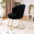 thumbnail image 5 of Furniliving Modern Velvet  Accent Chair Shell Back Makeup Chair Upholstered Vanity Stool,Black, 5 of 10