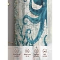 thumbnail image 6 of Ocean Blue Octopus Sheer Curtains 54 Inch Long 2 Panels, Retro Background Coral Shell Nautical Light Filtering Rod Pocket Curtains, Sheer Voile Drapes for Living Room Bedroom, 52"x54", 6 of 8