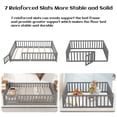 thumbnail image 4 of Queen Floor Bed for Kids, Sturdy Wood Montessori Bed Frame with Wood Slats, Fence & Door, Montessori Floor Bed for Girls and Boys, Gray (with Bed Slats), 4 of 6