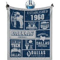 Dallas Throw Blanket, American Football Sport Team Color Blanket, Soft Flannel Gifts for Men Women Fan Rugby Lovers Merch for Sofa Bed Decor, 80X60 in