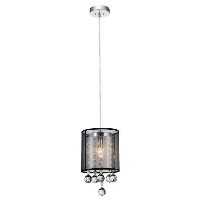 CWI Lighting Abat-Jour Tambour 1 Lumière Mini Pendentif avec Fini Chrome