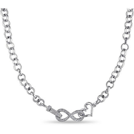 Miabella Diamond-Accent Sterling Silver Infinity Heart Necklace, 18