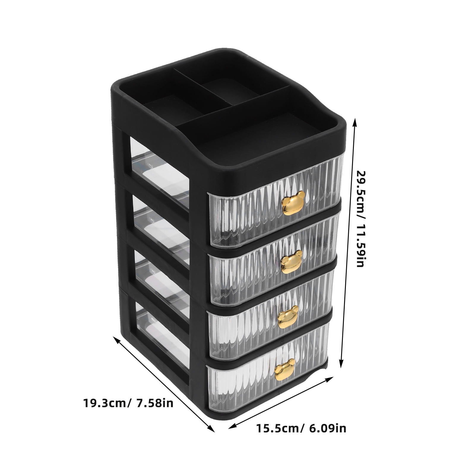 WHAMVOX Black Desktop Drawer Organizer for Storage Sturdy PP Material Keeps Items Organized 7.8 x 4.3 x 3.1